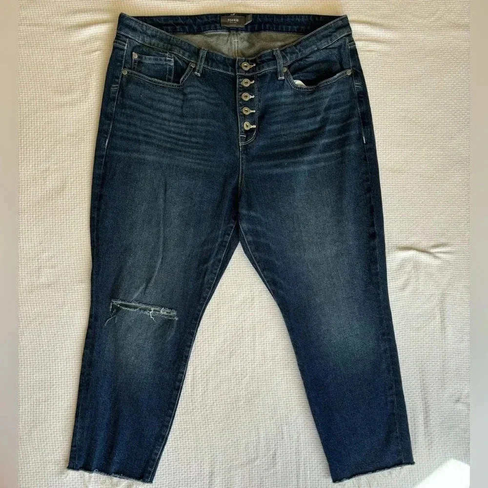 Torrid feel the fit jeans 18S 5 button fly raw hem staple capsule fall Ankle